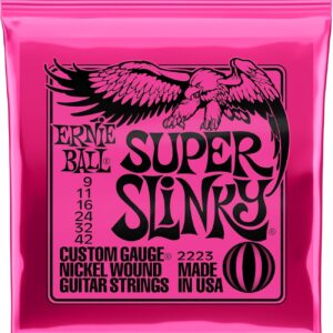 Ernie Ball Super Slinky Nickel Wound Electric Guitar Strings, 9-42 Gauge (P02223)